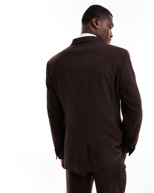 Giacca da abito doppiopetto slim di ASOS in Black da Uomo