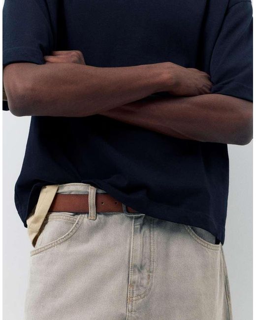 Pull&Bear Gray Relaxed Fit baggy Jeans for men