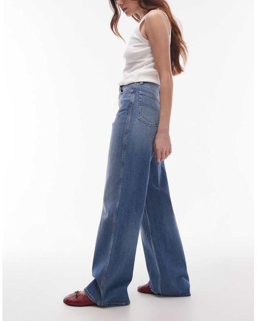 Tommy Hilfiger Blue Claire High Rise Wide Leg With Flag Details
