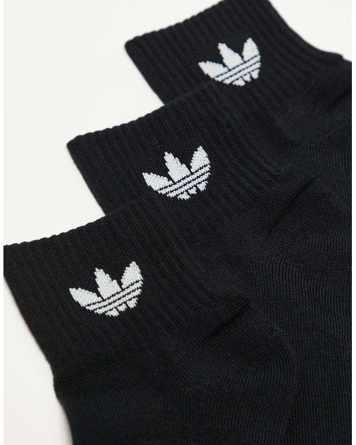 Adidas Originals Blue 3 Pack Mid Ankle Socks for men