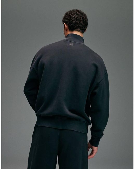 4505 Gray Rest Day Heavyweight 440Gsm Cotton Oversized Boxy Zip Up Funnel Neck Sweat for men