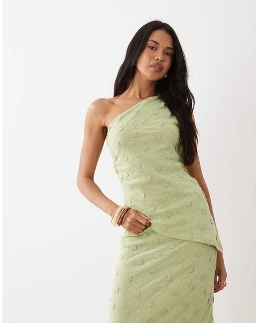 Gina Tricot Green 3d One Shoulder Top