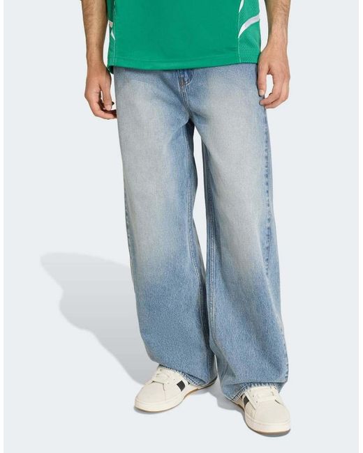 Adidas Originals Blue Denim Pants for men