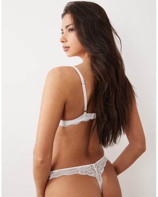 Boux Avenue White Mollie Lace Thong