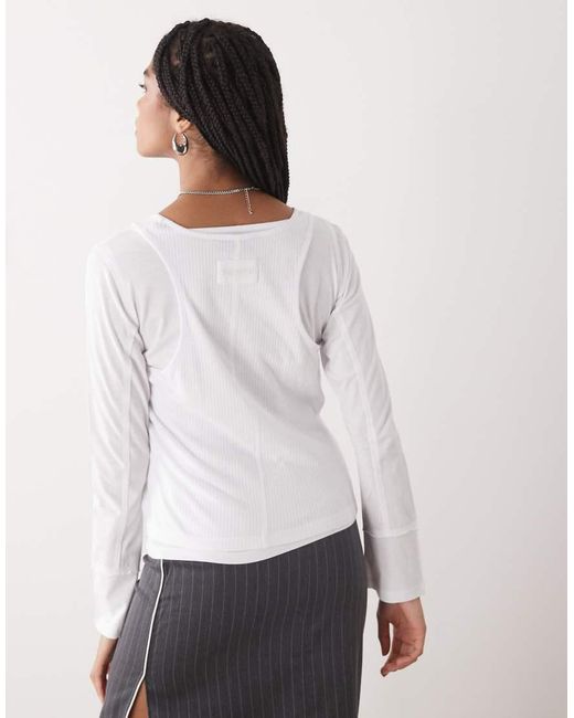 The Ragged Priest White Troop Long Sleeve Top