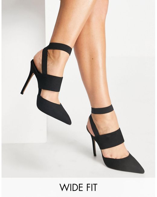wide black heels