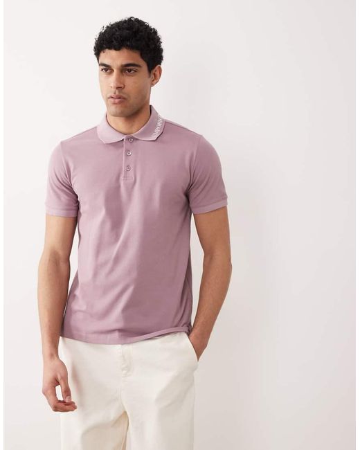 Emporio Armani Pink Bodywear Polo With Logo Collar for men