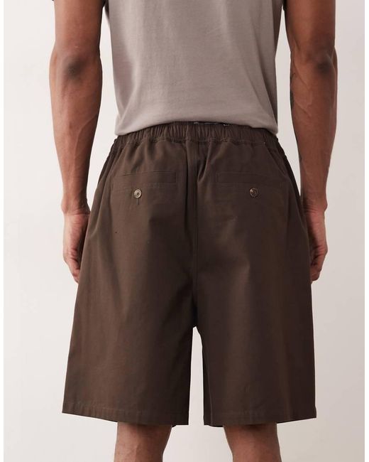 ASOS Gray Mid Length Jort With Drawcord for men