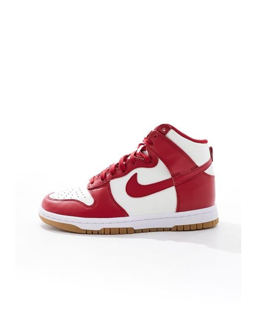 Nike Red Dunk High Sneakers