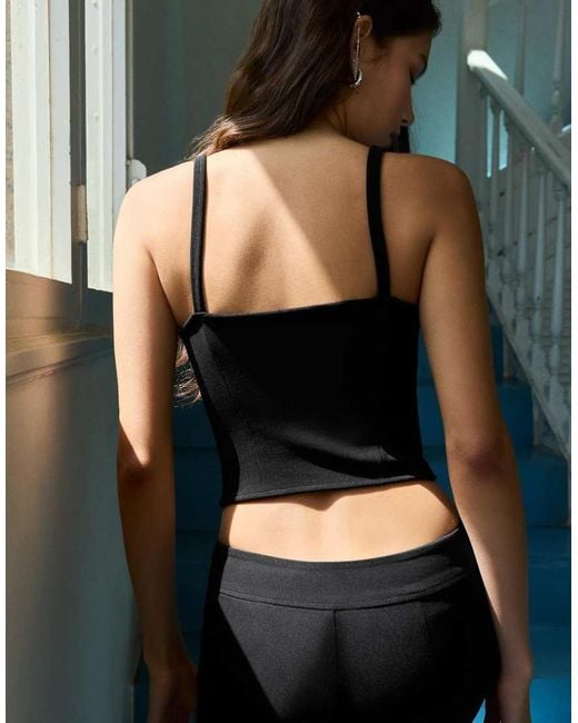 Bershka Blue Corset Strappy Top