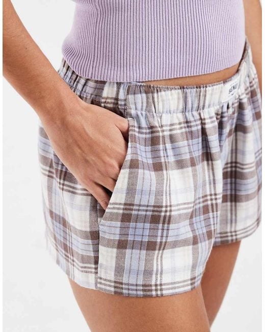 Hollister White Flannel Pyjama Shorts