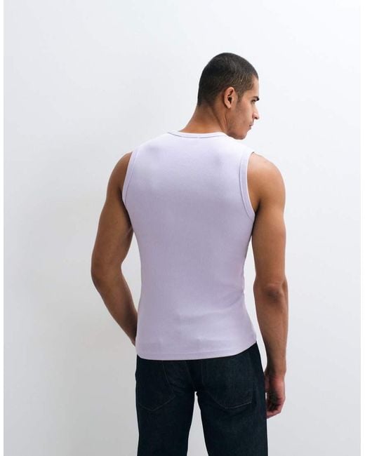 Calvin Klein White Pride Rib Muscle Tank Top for men
