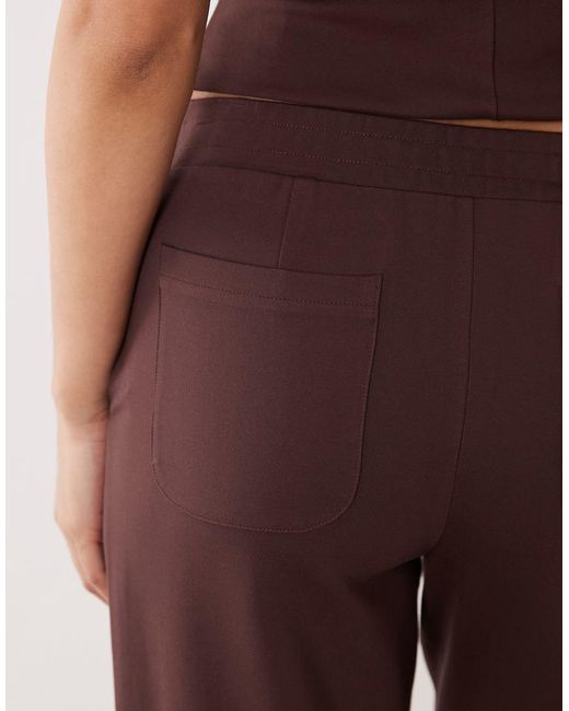 Pretty Lavish Brown Structured Jersey Trouser Co-Ord