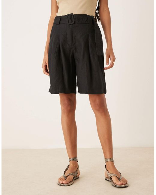 Mango Natural – bermudashorts aus leinen