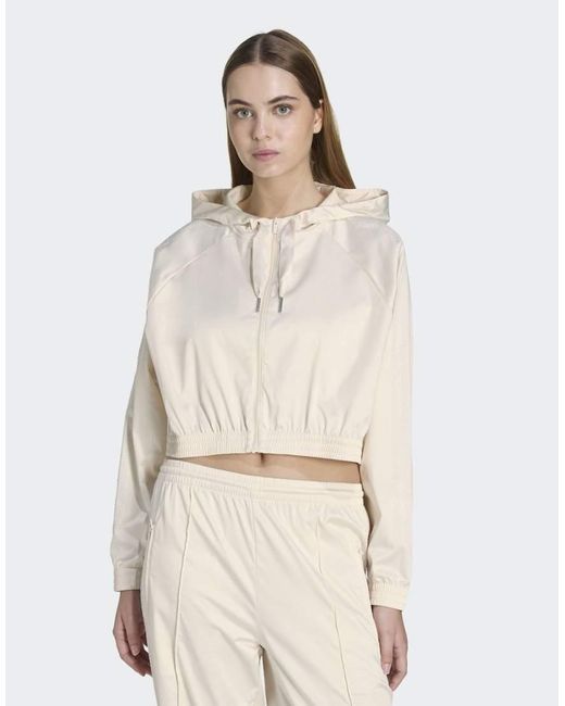 Adidas Originals Natural Pearl Cropped Zip Hoodie