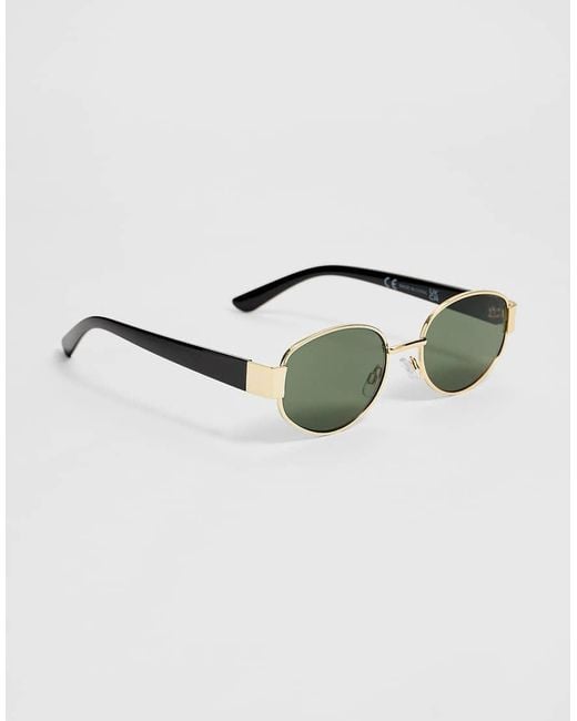Stradivarius Black Sunglasses With Metal Temples