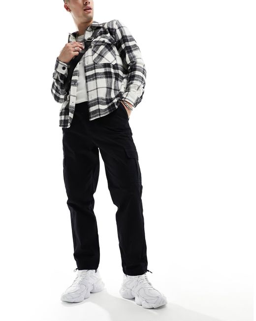 Another Influence Relaxed Fit Tapered Cargo Trousers With Ankle toggle in Black for Men Lyst Canada