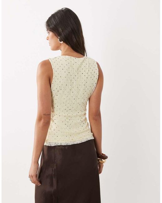 ASOS Green Soft Square Dobby Lace Vest