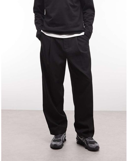 Obey Black Otis Pleated Trousers for men