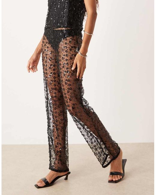 JJXX Natural Co Ord Sequin Trousers