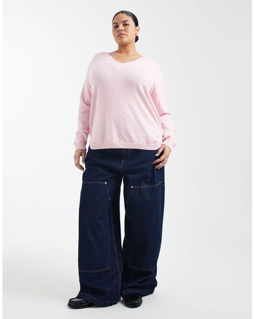 Pull col v - clair ONLY en coloris Pink