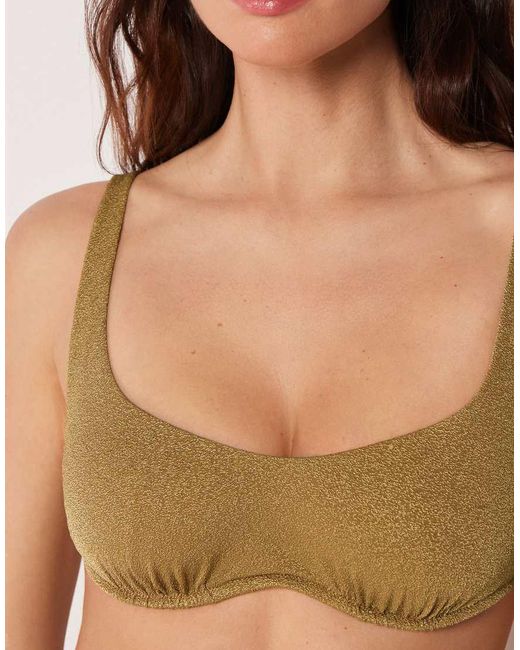 Calzedonia Brown Brassiere Bikini Top Sophisticated Shine