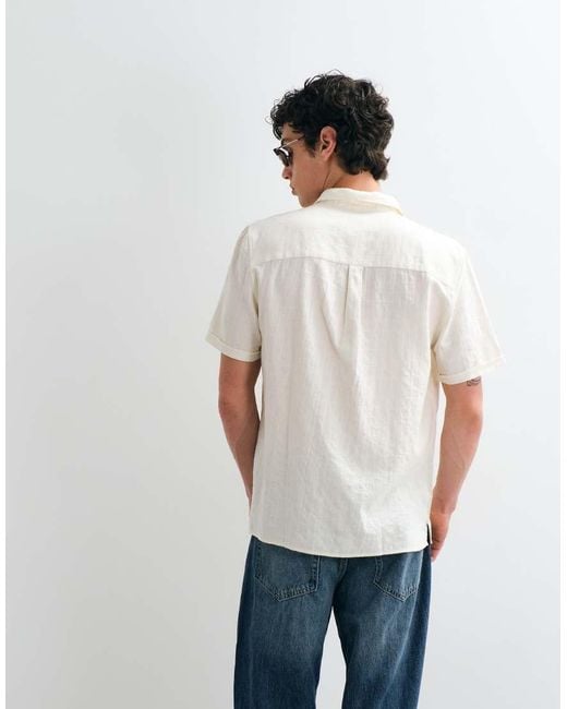 Barbour White Kingswood Short Sleeve Woven Summer Shirt for men