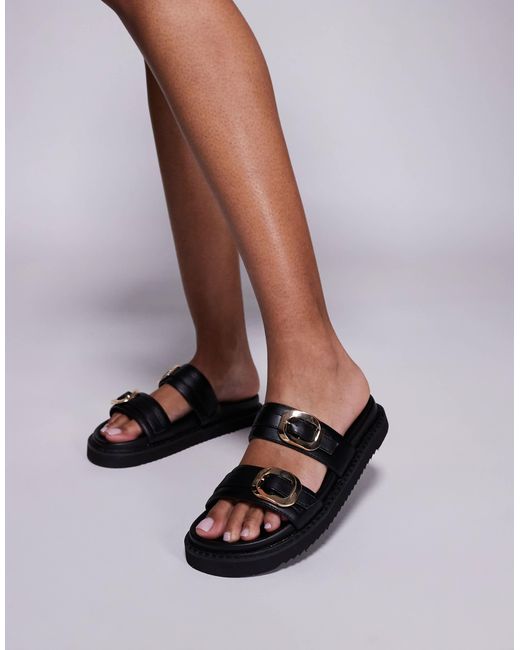 Public Desire Natural Lapis Double Strap Sandal