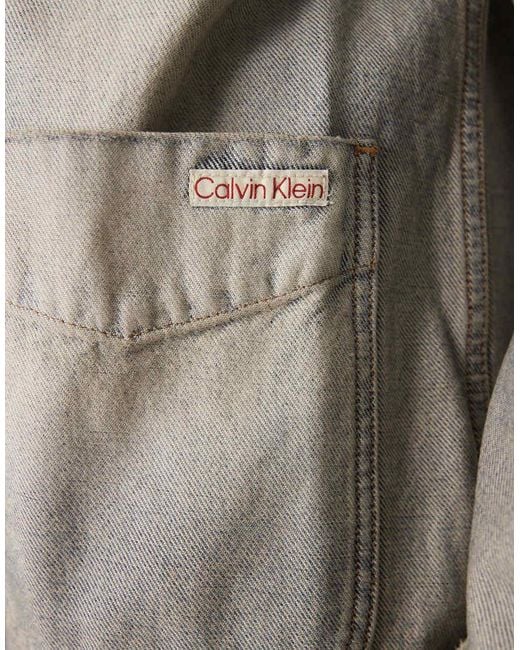 Calvin Klein Blue Cotton Chore Jacket With Contrast Detail
