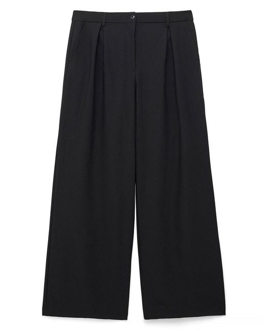 NA-KD Black Wide High Waist Suit Trouser