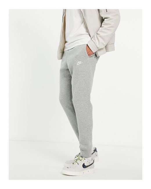 Nike Club Fleece Cuffed Sweatpants in Grey for Men | Lyst Canada