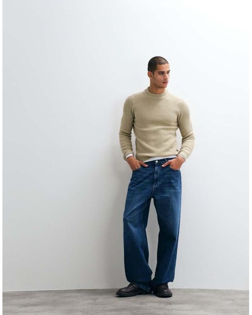 Blend Blue Chunky Knit Jumper for men