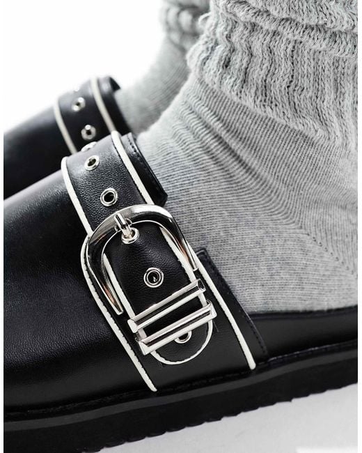 Raid Wide Fit Black Nellie Platform Mules