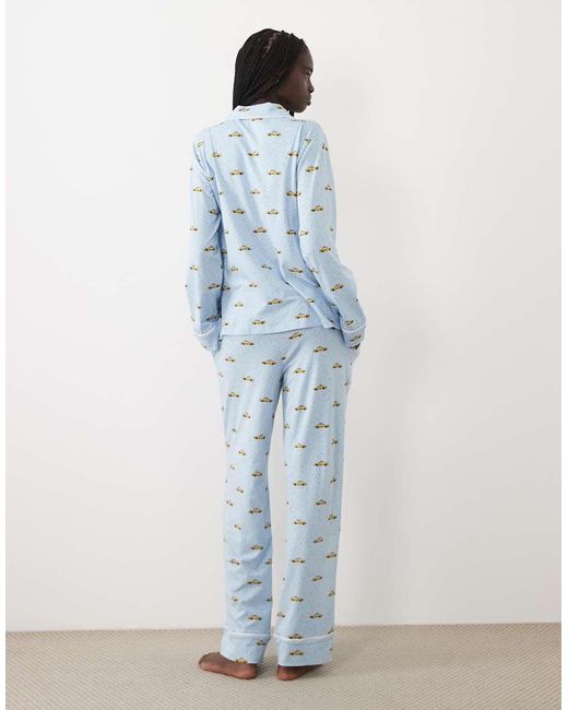 DKNY Blue Long Sleeve Cotton Pyjama Set