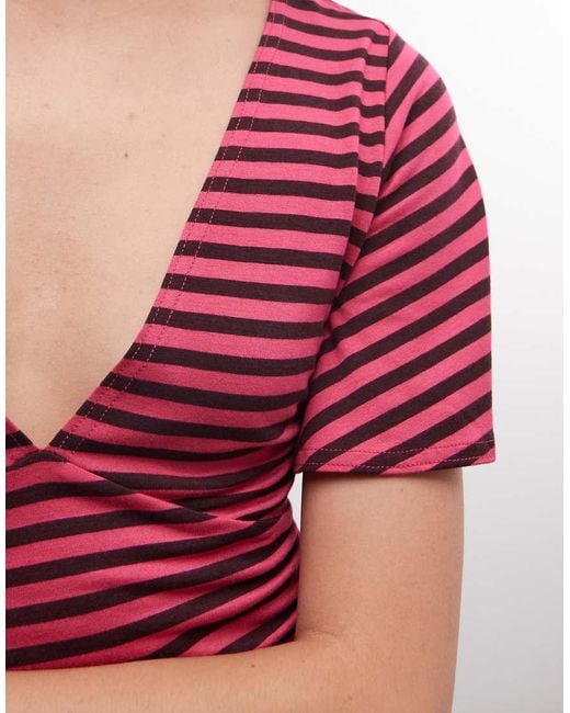 Collusion Red Deep V Batwing Top
