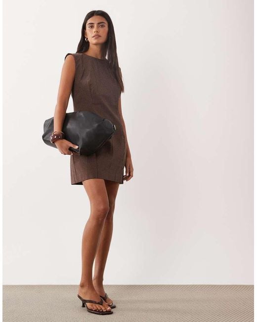 Mango Brown Sleeveless Mini Dress