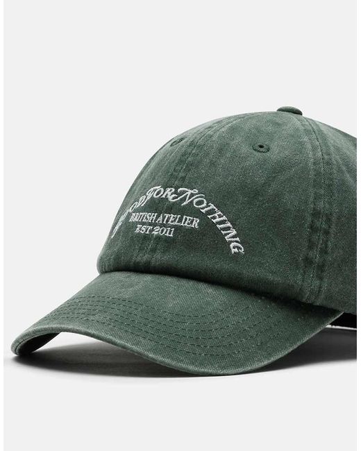 Good For Nothing Green Washed Cap With Embroidered Logo for men