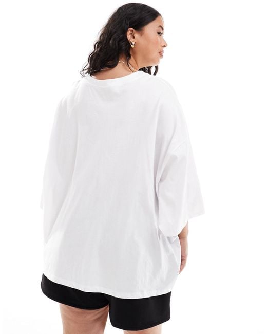 ASOS White Asos Design Curve Oversized T-shirt With Arizona Puff Graphic