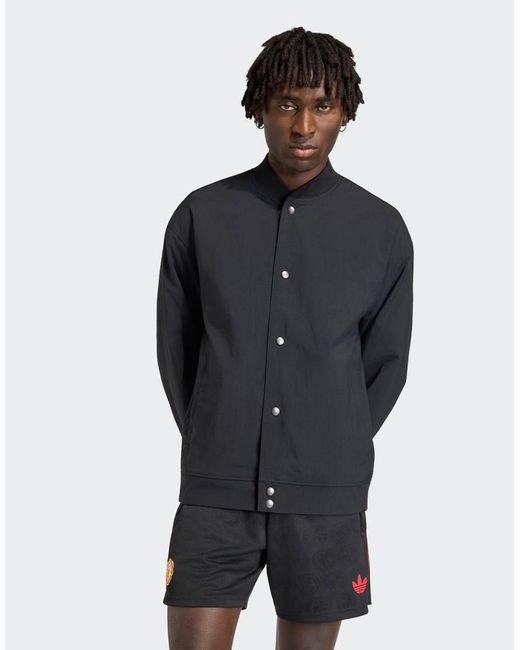 Adidas Originals Black Manchester United Stone Roses Jacket for men