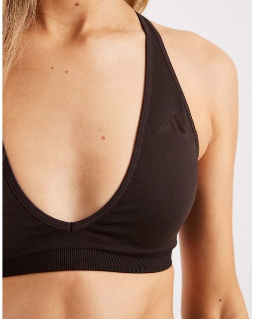 Adidas Originals Black Workout Essentials Knit Light Support Bra