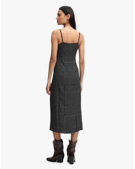 Superdry White Print Button Down Cami Midi Dress