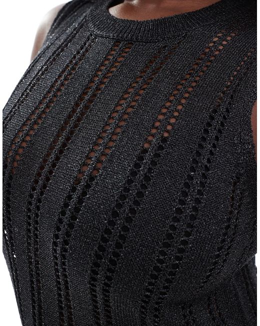 ASOS Black Asos Design Curve Knitted Column Midaxi Dress