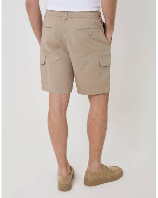 Threadbare Natural Regular Fit Textured Cargo Shorts for men