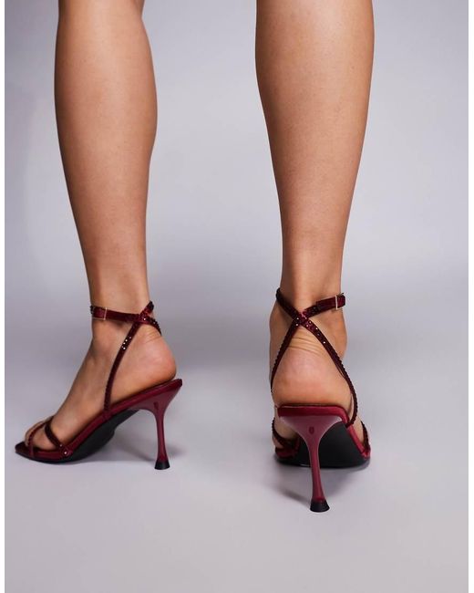 SIMMI Brown Simmi London Eleonoora Kitten Heel Sandals