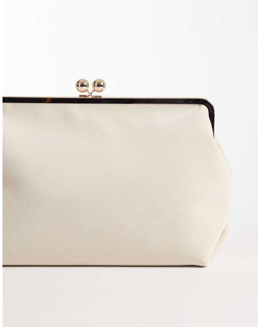 ASOS Natural Velvet Touch Oversized Frame Clutch Bag