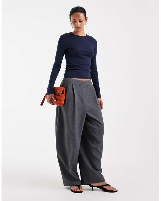 ASOS Blue Clean Fitted Long Sleeve Top