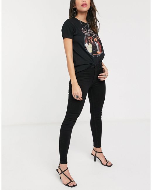 Jeans skinny a vita alta neri di Bershka in Nero - 67% di sconto | Lyst