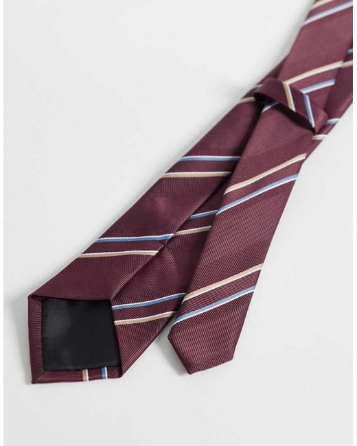 ASOS Purple Thin Stripe Rugby Tie for men
