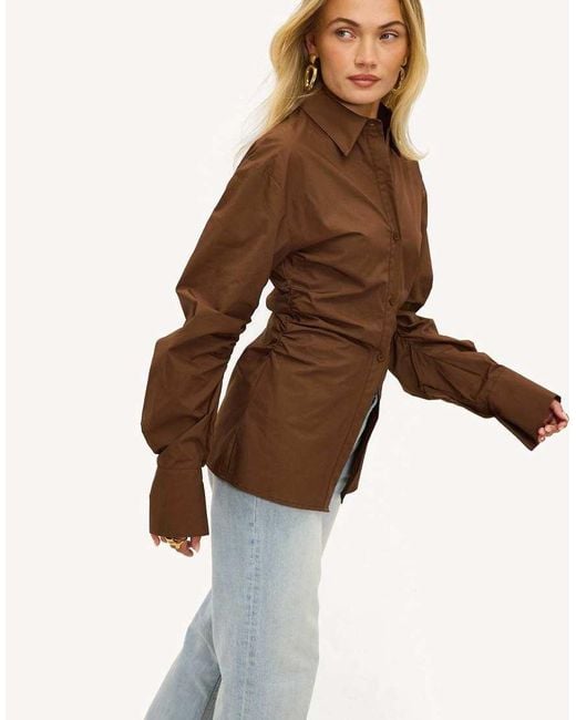 Loavies Brown Magical Autumn Button Blouse