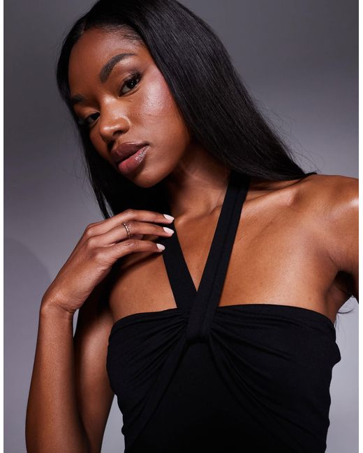 ASOS Blue – anschmiegsames neckholder-maxikleid
